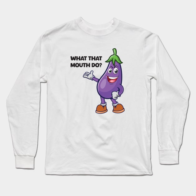 The Eggplant Emoji Long Sleeve T-Shirt by theteerex